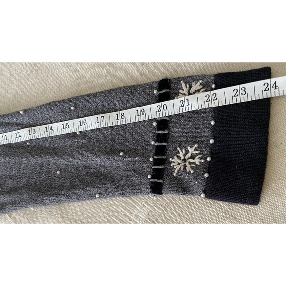 Vtg Timber Lea Cardigan Womens Medium Dark Grey Moose Holiday Zip Up Sweater - Picture 11 of 12